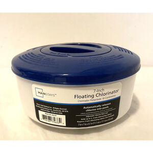 Mainstays 7" Swimming Pool Blue & White Collapsible Floating Tablet Dispenser